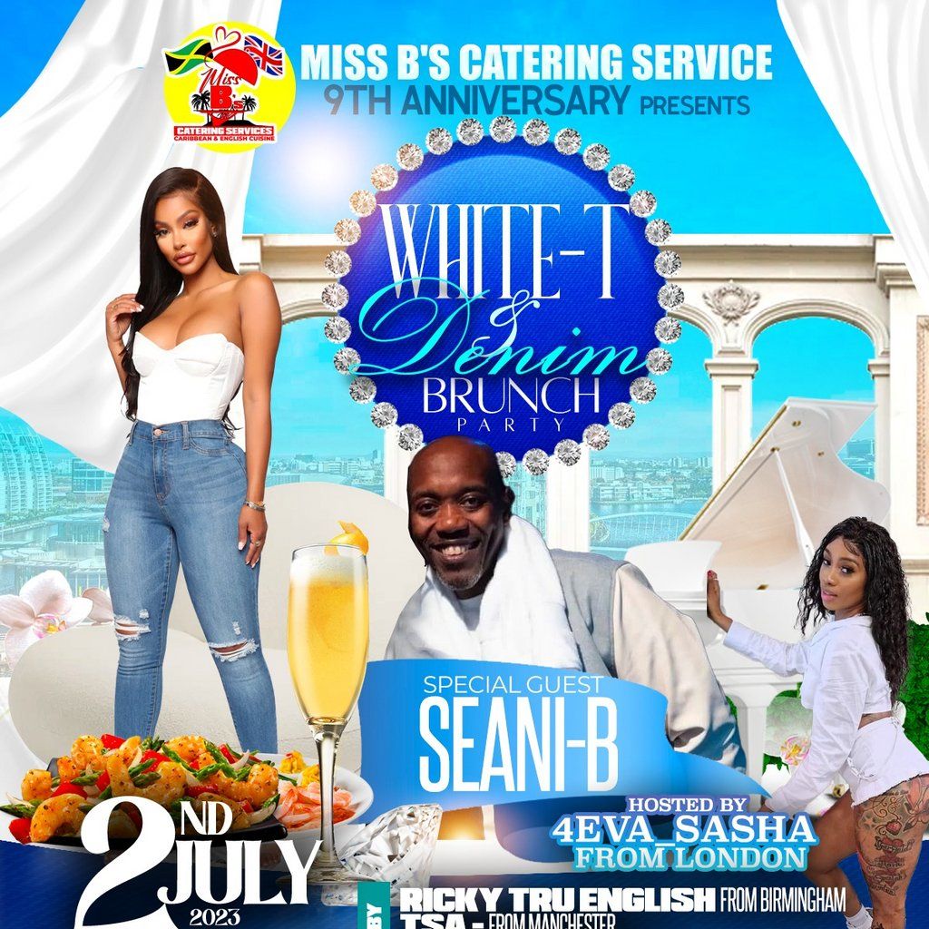 Miss B's catering services 9th year anniversary presents WHITE T