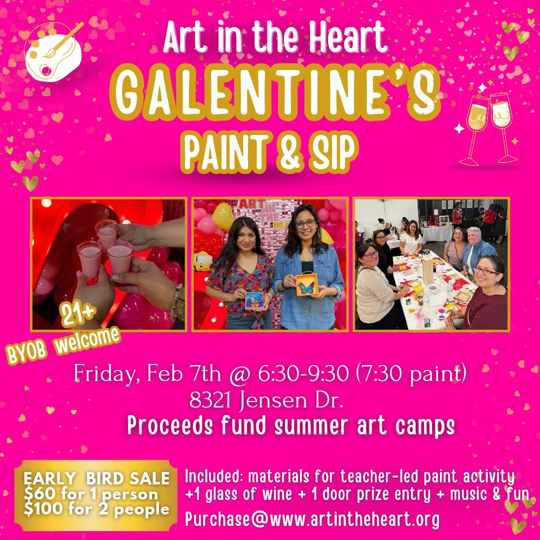 Art in the Heart: Galentine's Sip and Paint Fundraiser