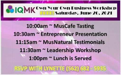 FREE!!! OWN YOUR OWN BUSINESS WORKSHOP