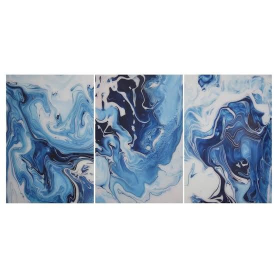 Acrylic Pour 3 panels