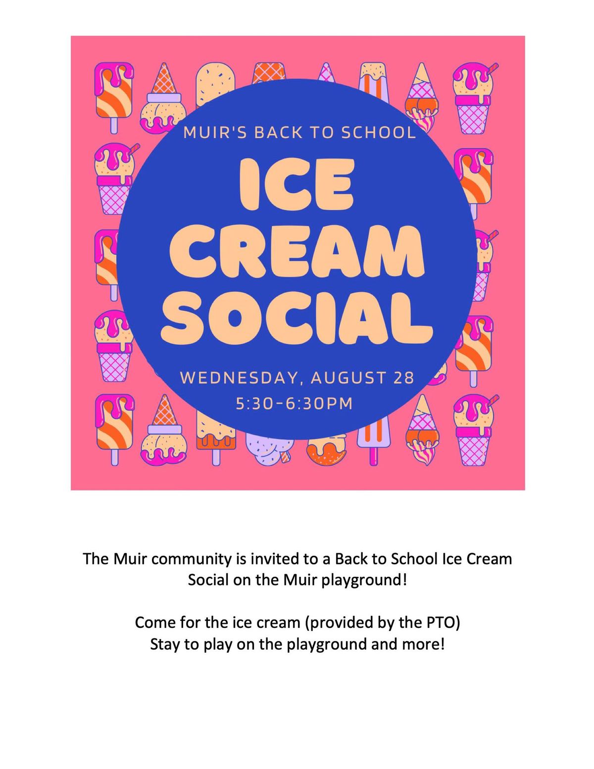 Back to School Ice Cream Social