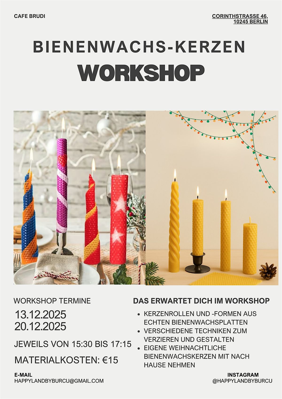 Beeswax Candle Workshop \u2013 Christmas Experience