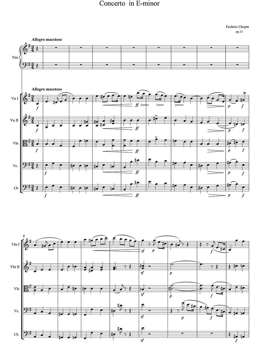 Chopin Concertos with String Quintet