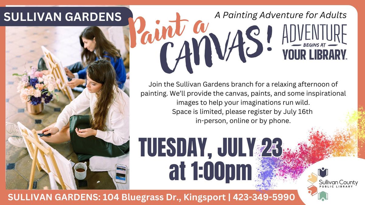 Paint a Canvas at the Sullivan Gardens branch