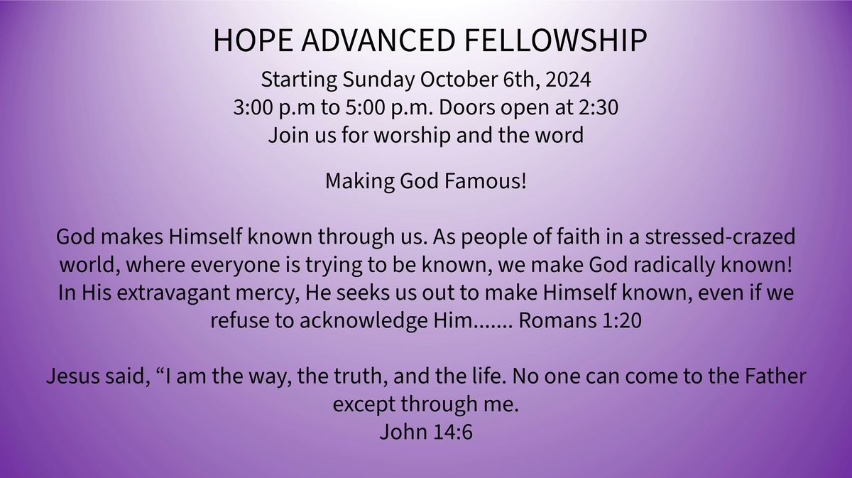 Hope Advanced Fellowship