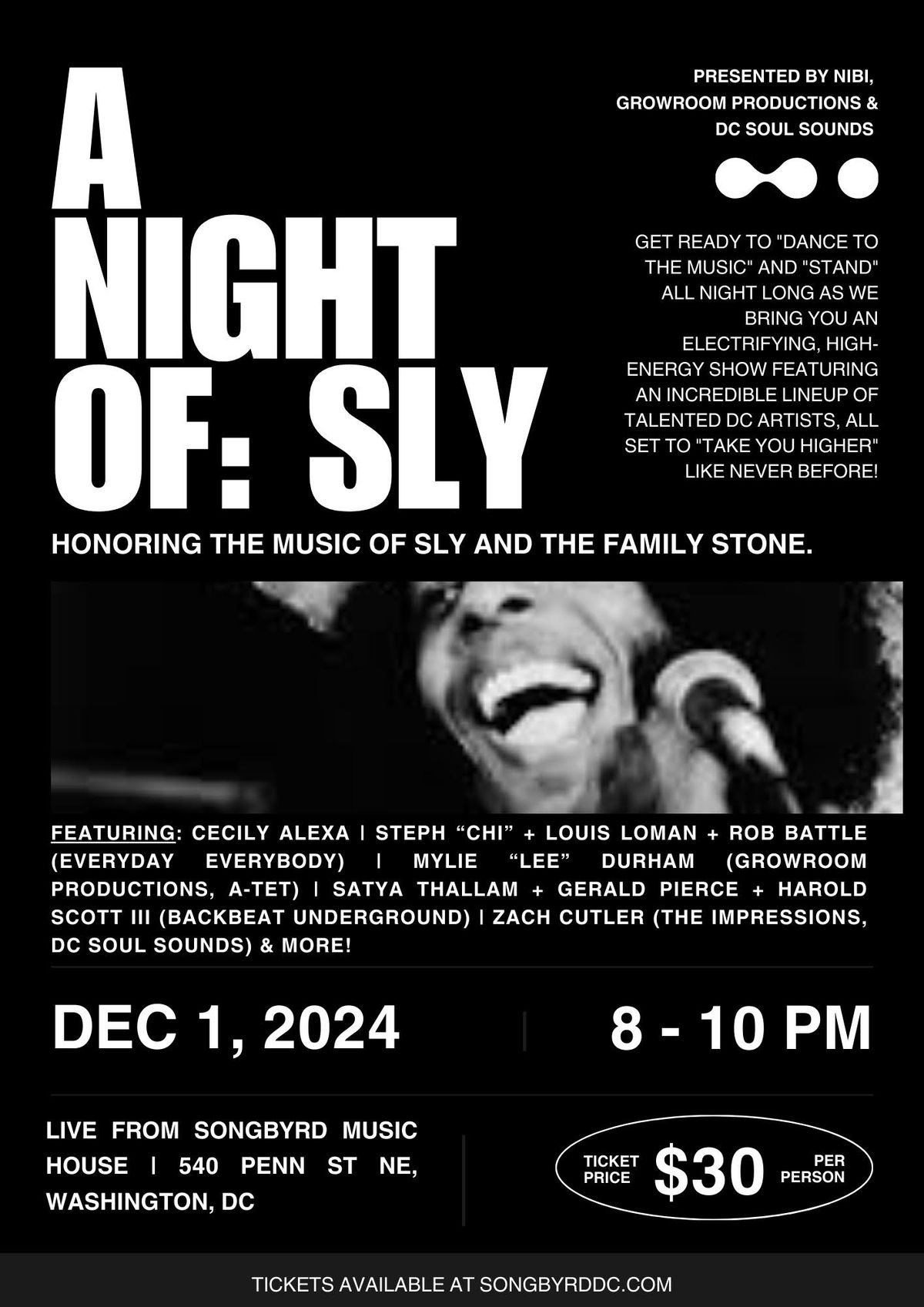 A Night of Sly - Honoring the music of Sly and the Family Stone at Songbyrd DC