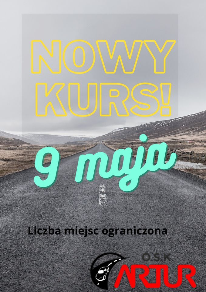 NOWY KURS PRAWA JAZDY KAT. B 9 MAJA 2023