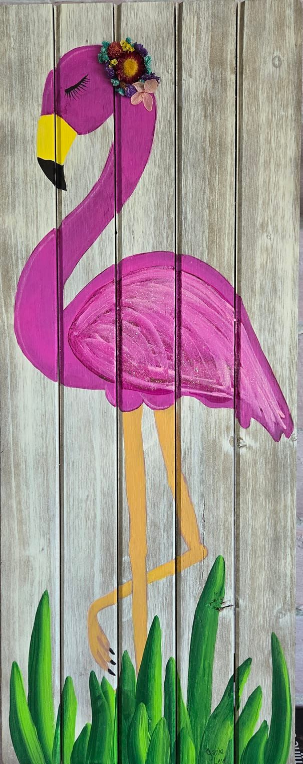 Mixed Media Pink Flamingo 