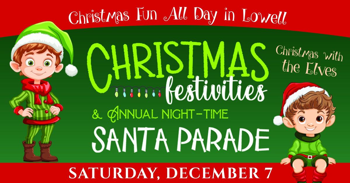 2024 Christmas Festivities & Night-Time Santa Parade (Lowell, Mich)