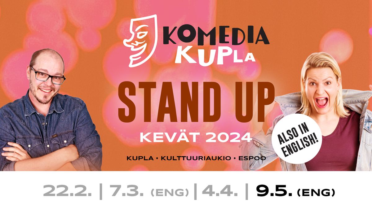 Komediakupla Stand Up \u2013 kev\u00e4t 2024 (also in English!)