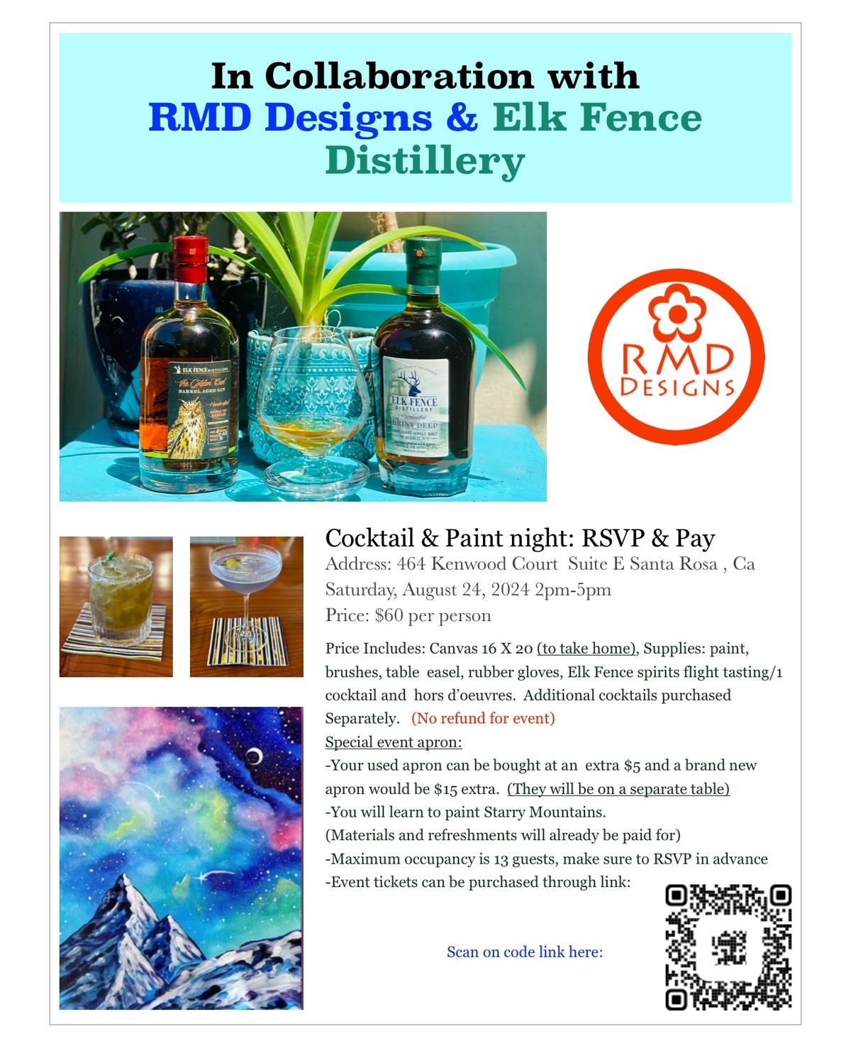 Elk Fence Spirits Cocktail and Paint Event