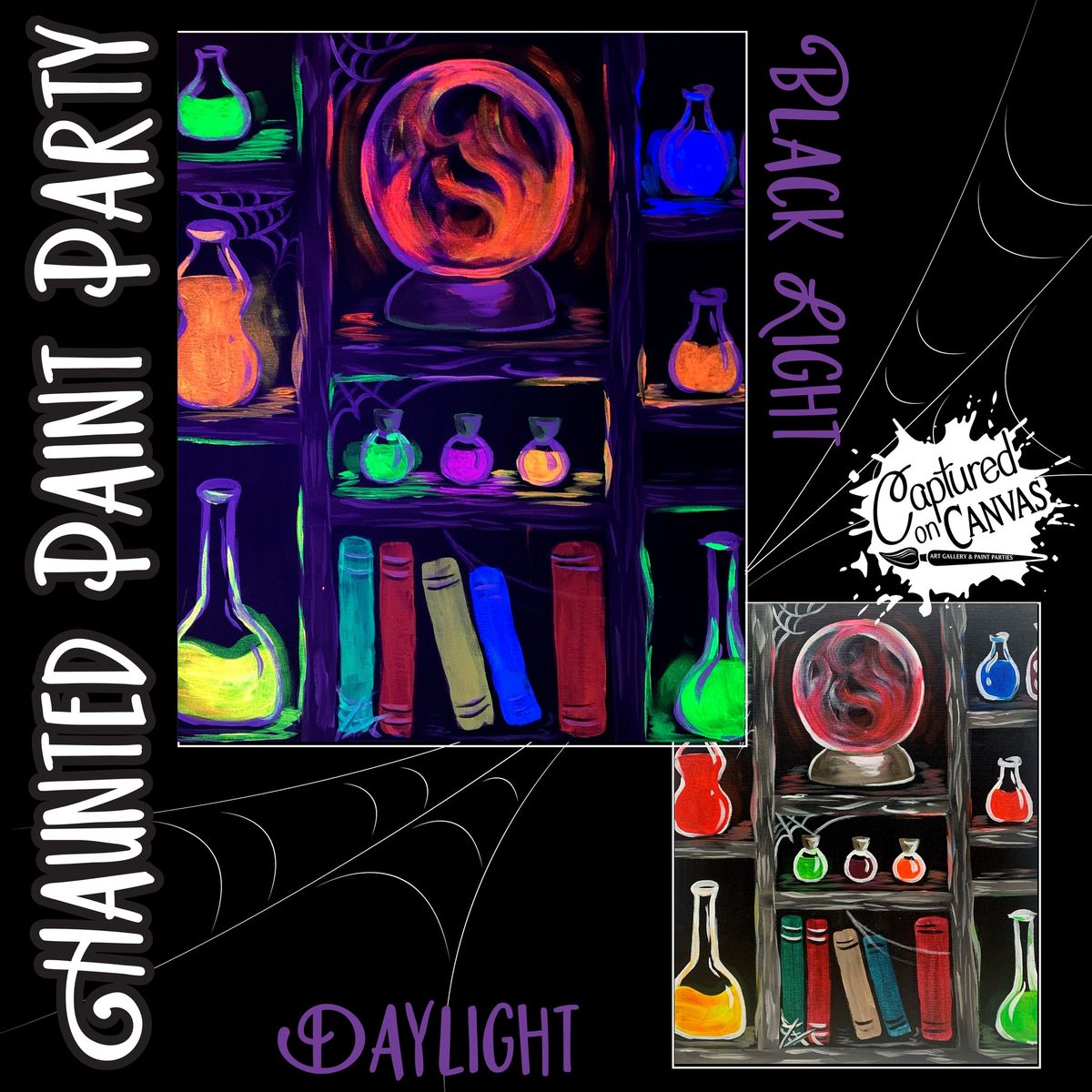 Witch's Shelf Glow Paint Party!