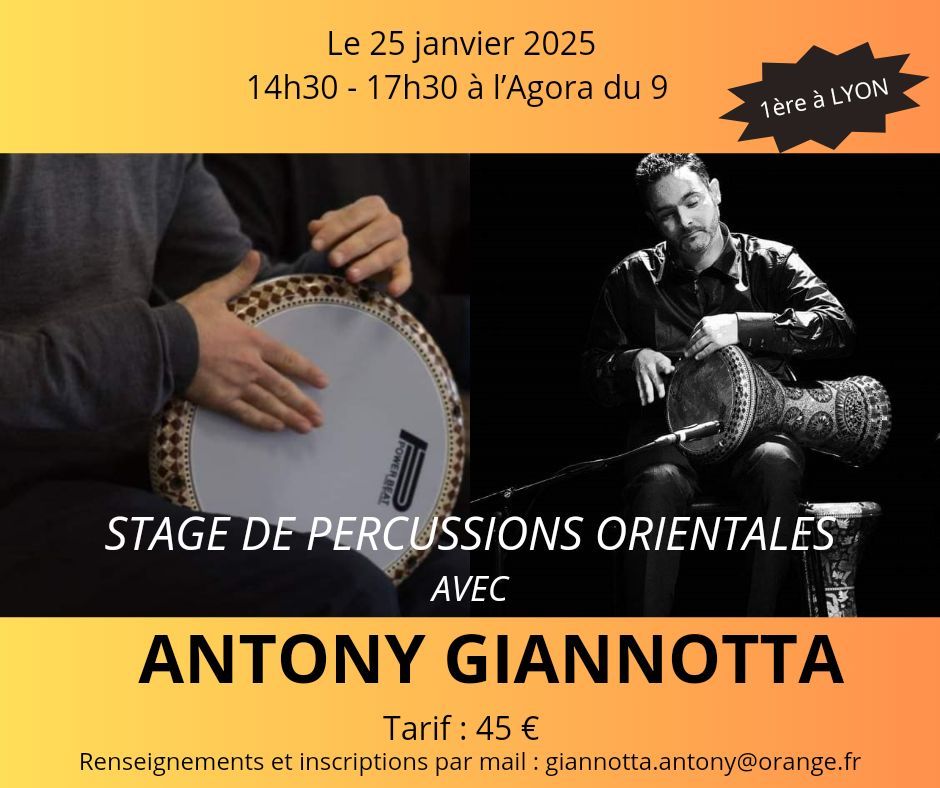 Stage de percussions orientales avec Antony Giannotta 