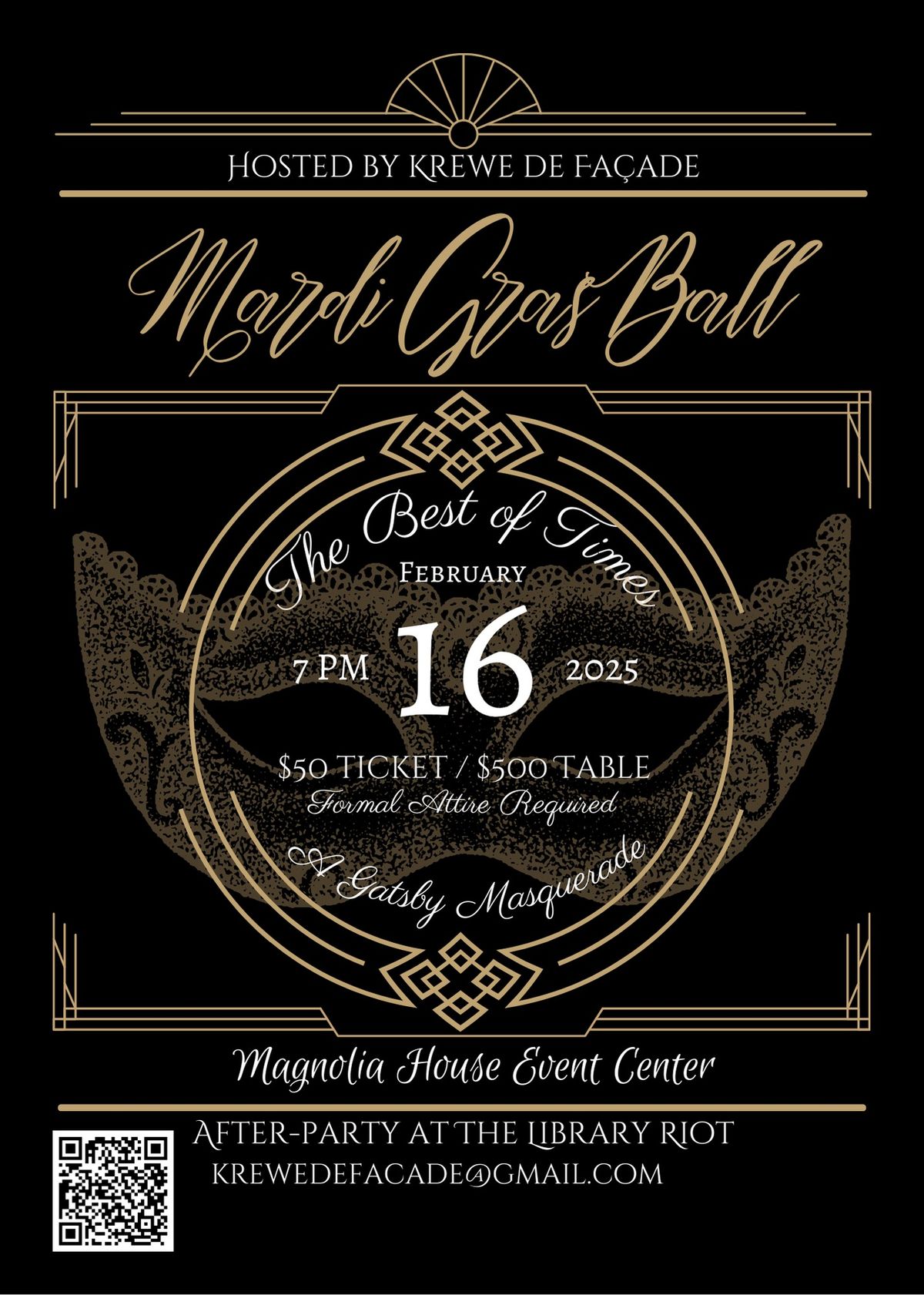 Gatsby Masquerade Mardi Gras Ball