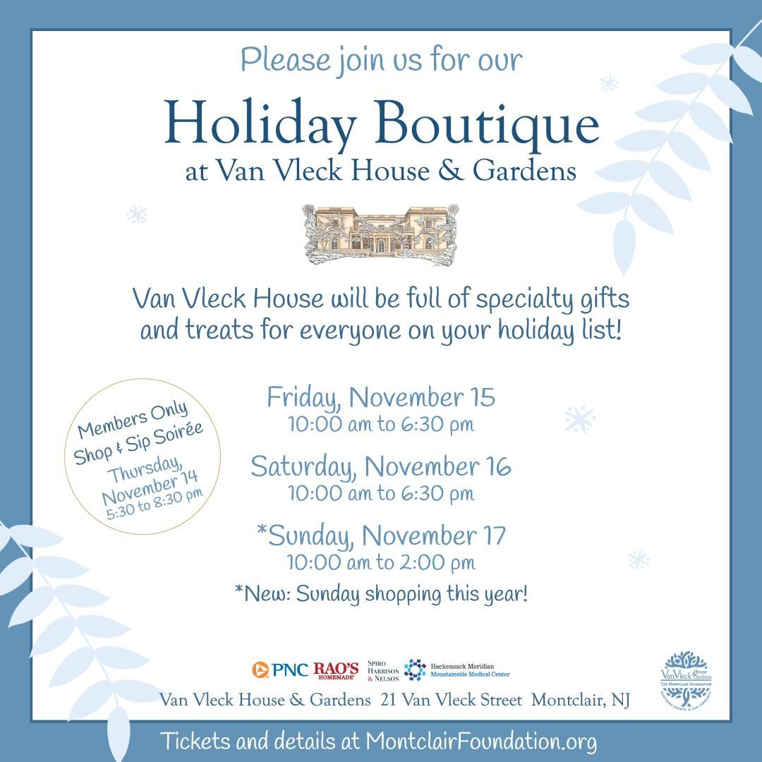 Holiday Boutique at Van Vleck House