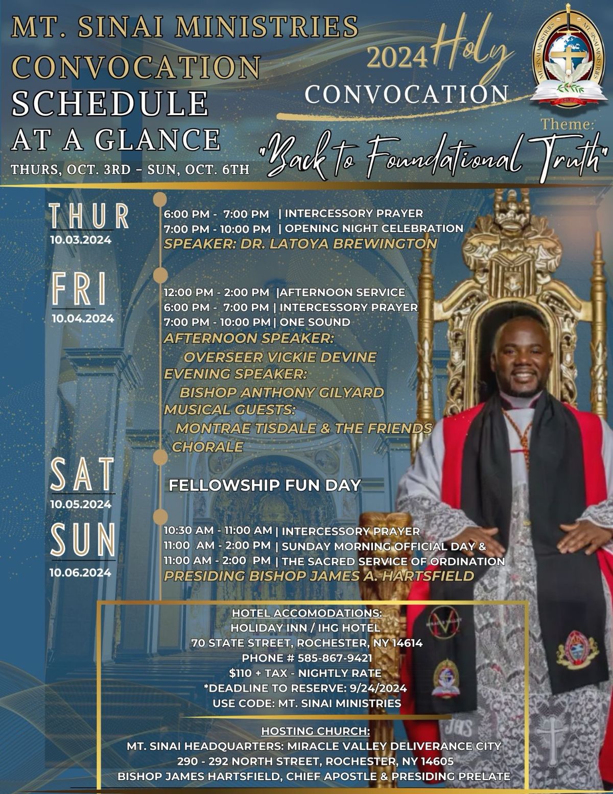 Mt. Sinai Ministries Holy Convocation 2024 \u201cBack To Foundational Truth\u201d