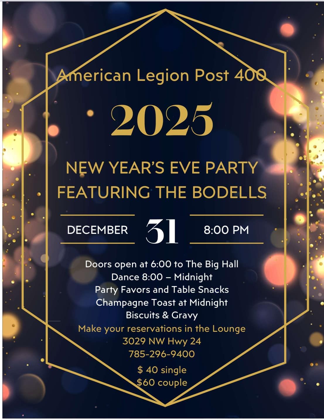 The BoDells at Topeka American Legion Post 400 NYE