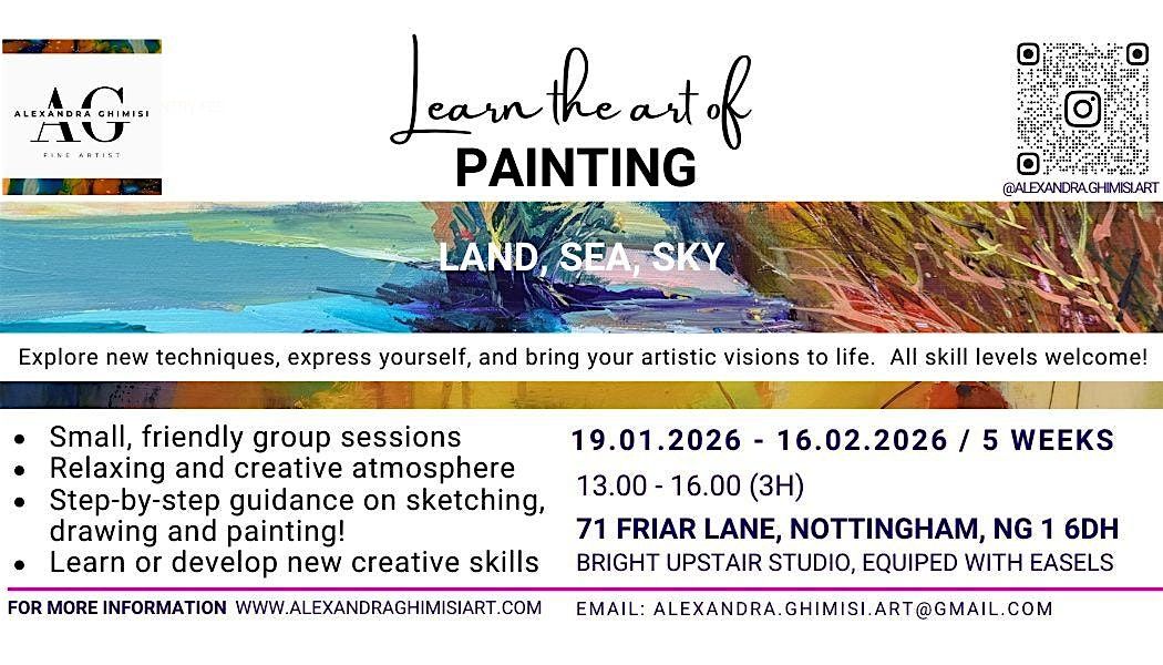 Acrylic Painting course - Land, Sea, Sky