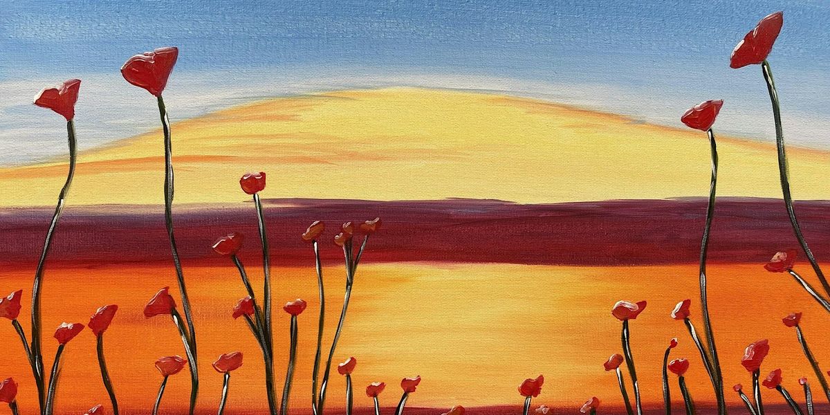 Poppies at Sunset Paint and `Sip