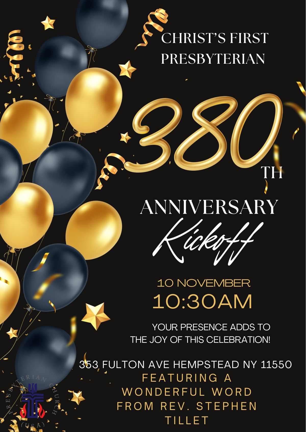 WE ARE CELEBRATING OUR 380TH ANNIVERSARY