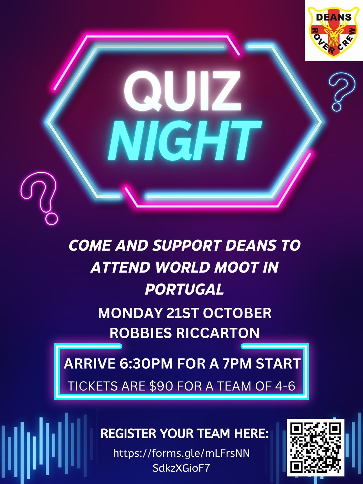 Deans Rovers Quiz Night Fundraiser