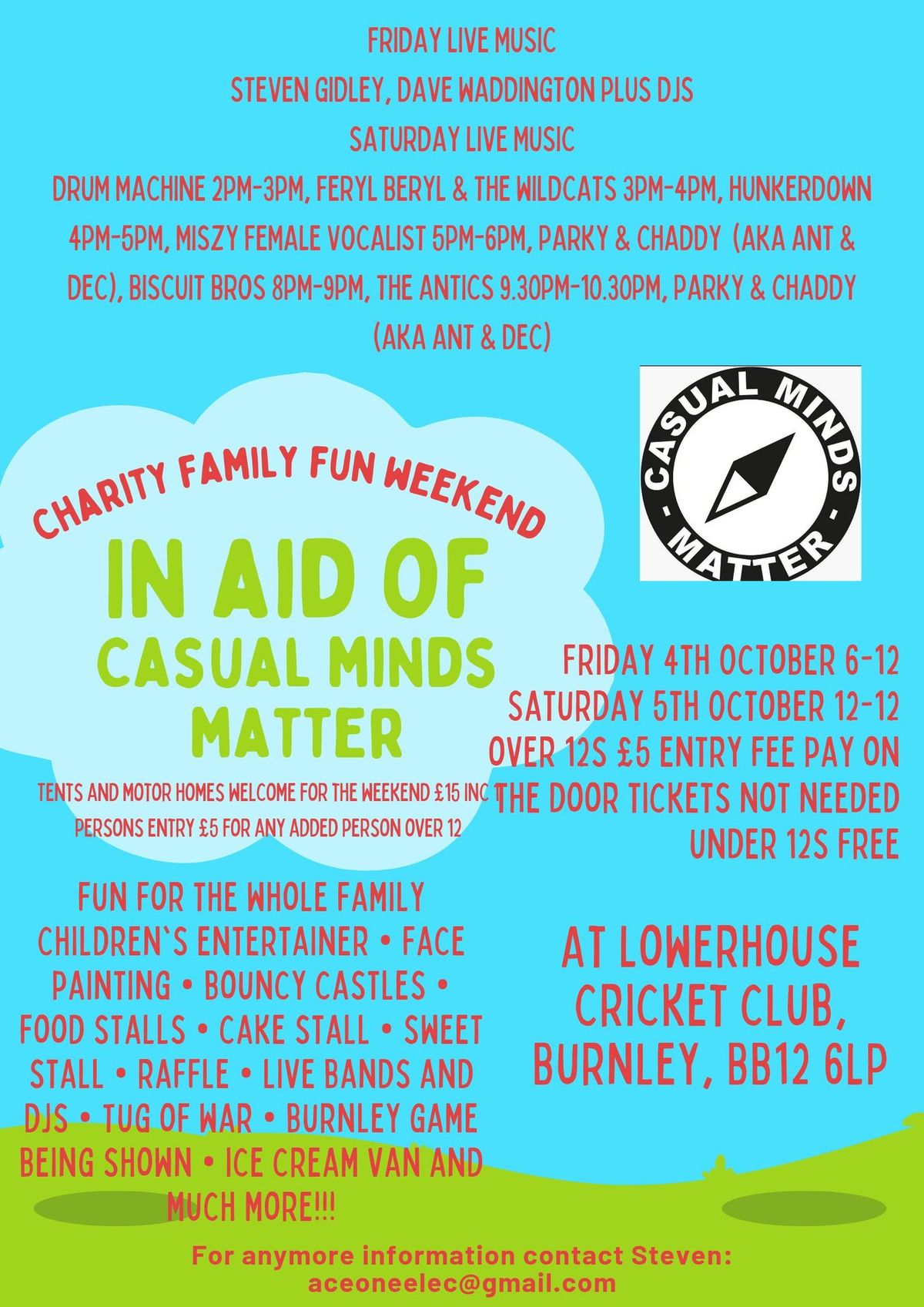 Charity family fun weekend in aid of Casual Minds Matter