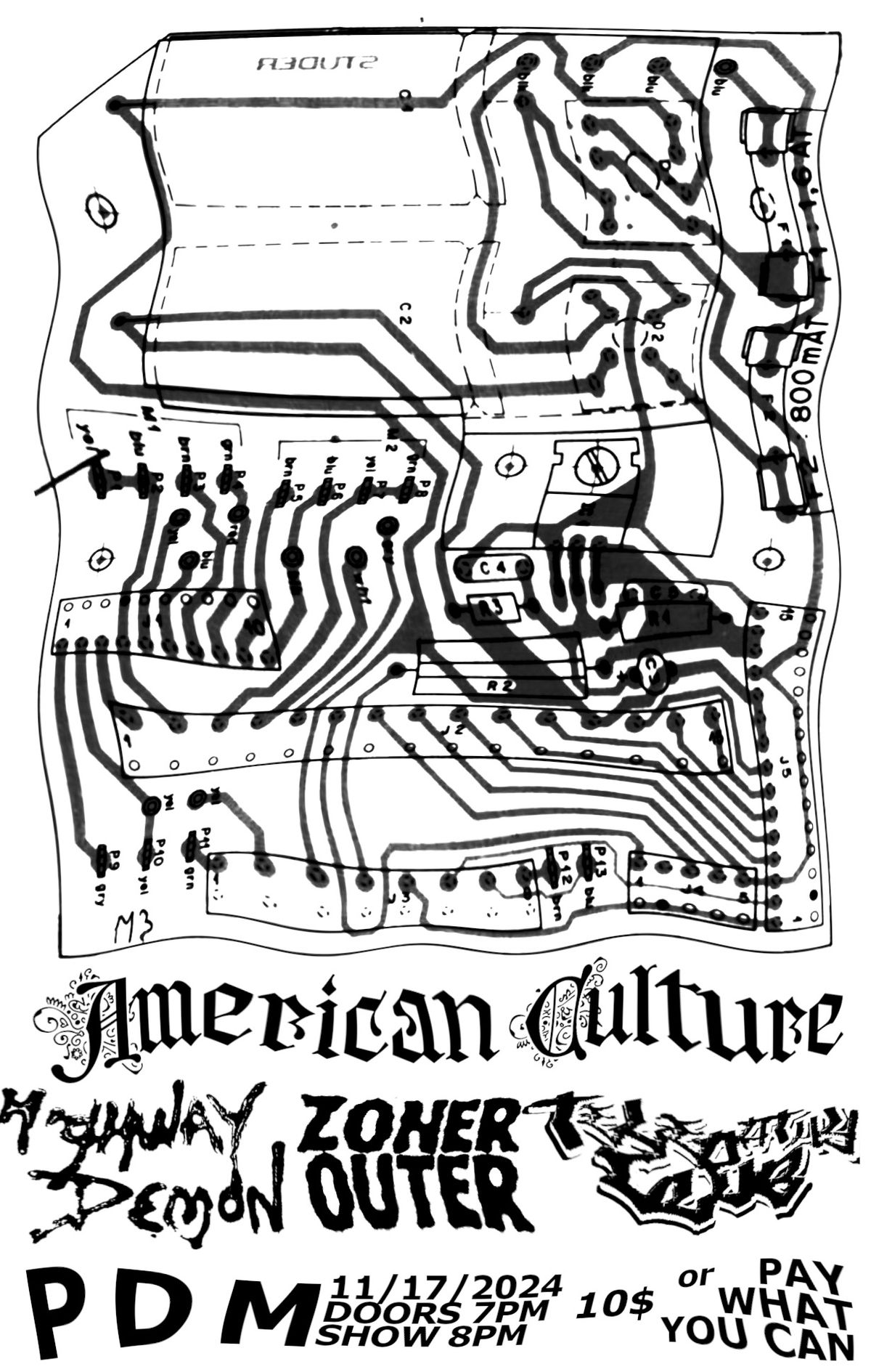 American Culture, Highway Demon, Zoner Outer, Telepathy Club @PDM