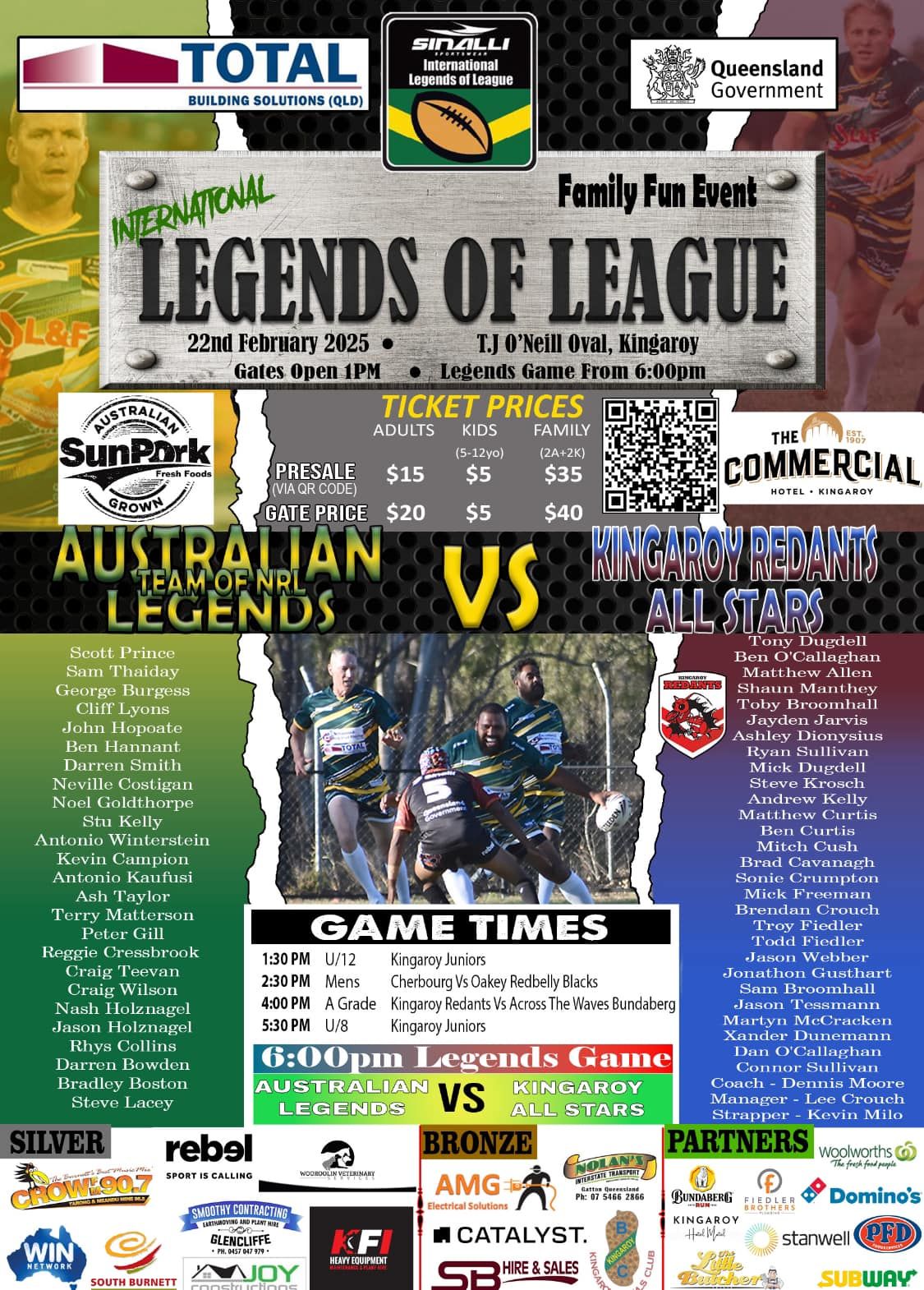 Kingaroy Rugby League Presents International Legends of League