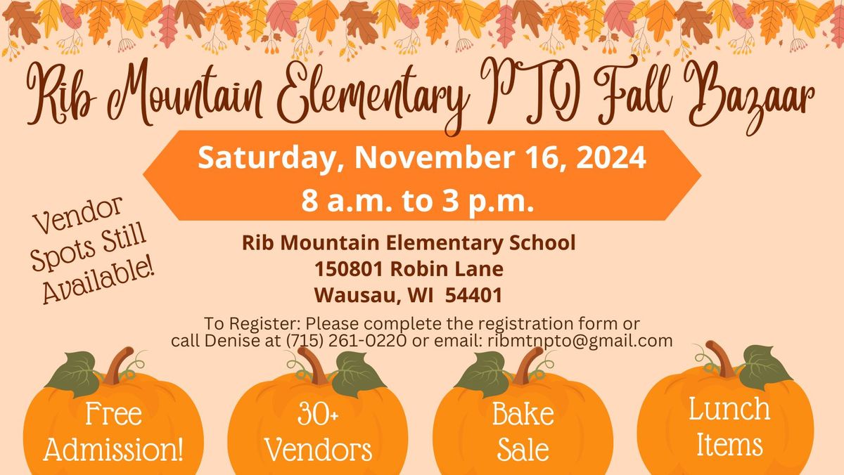 2024 Rib Mountain Elementary Fall Bazaar