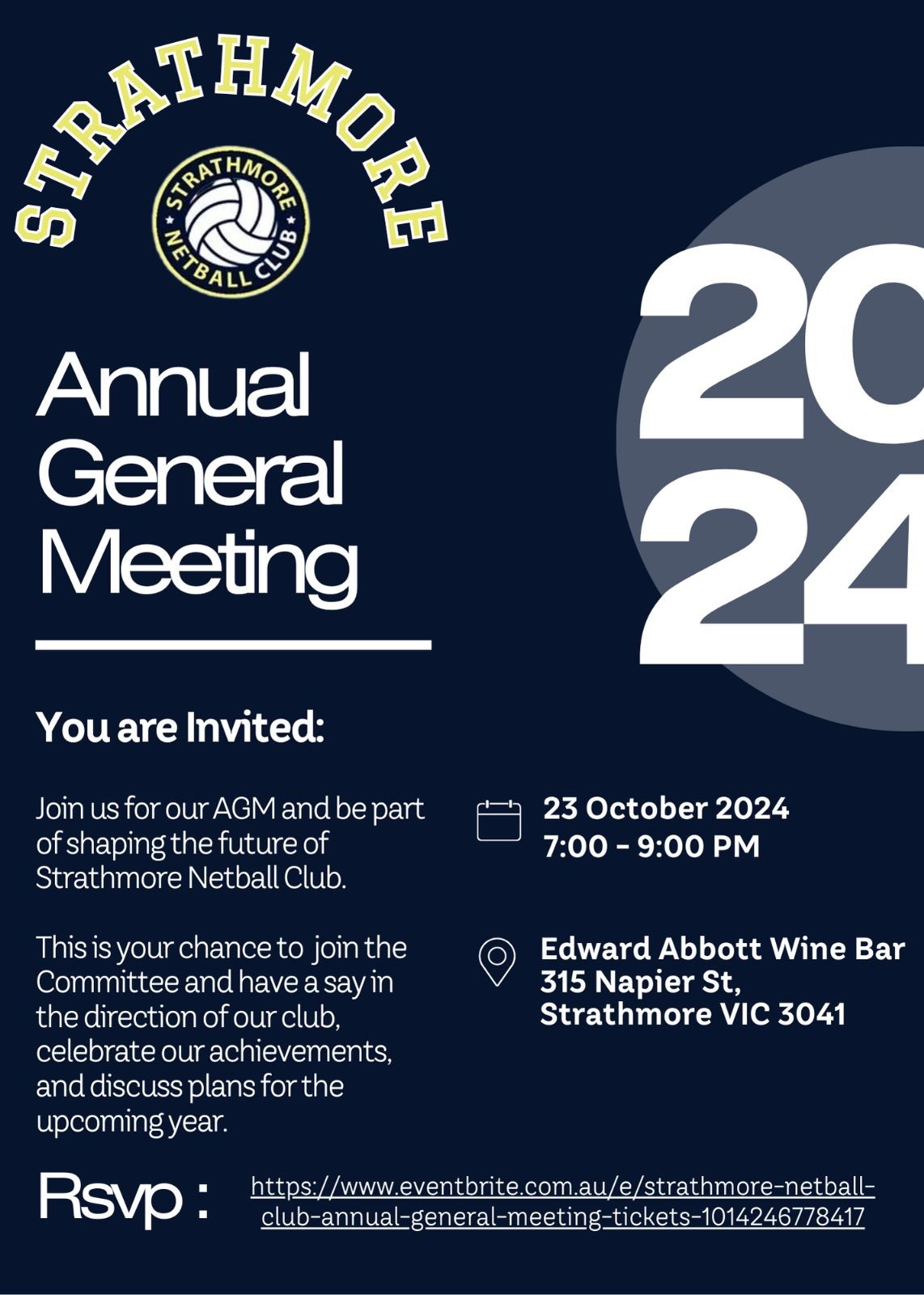 Strathmore Netball Club - Annual General Meeting