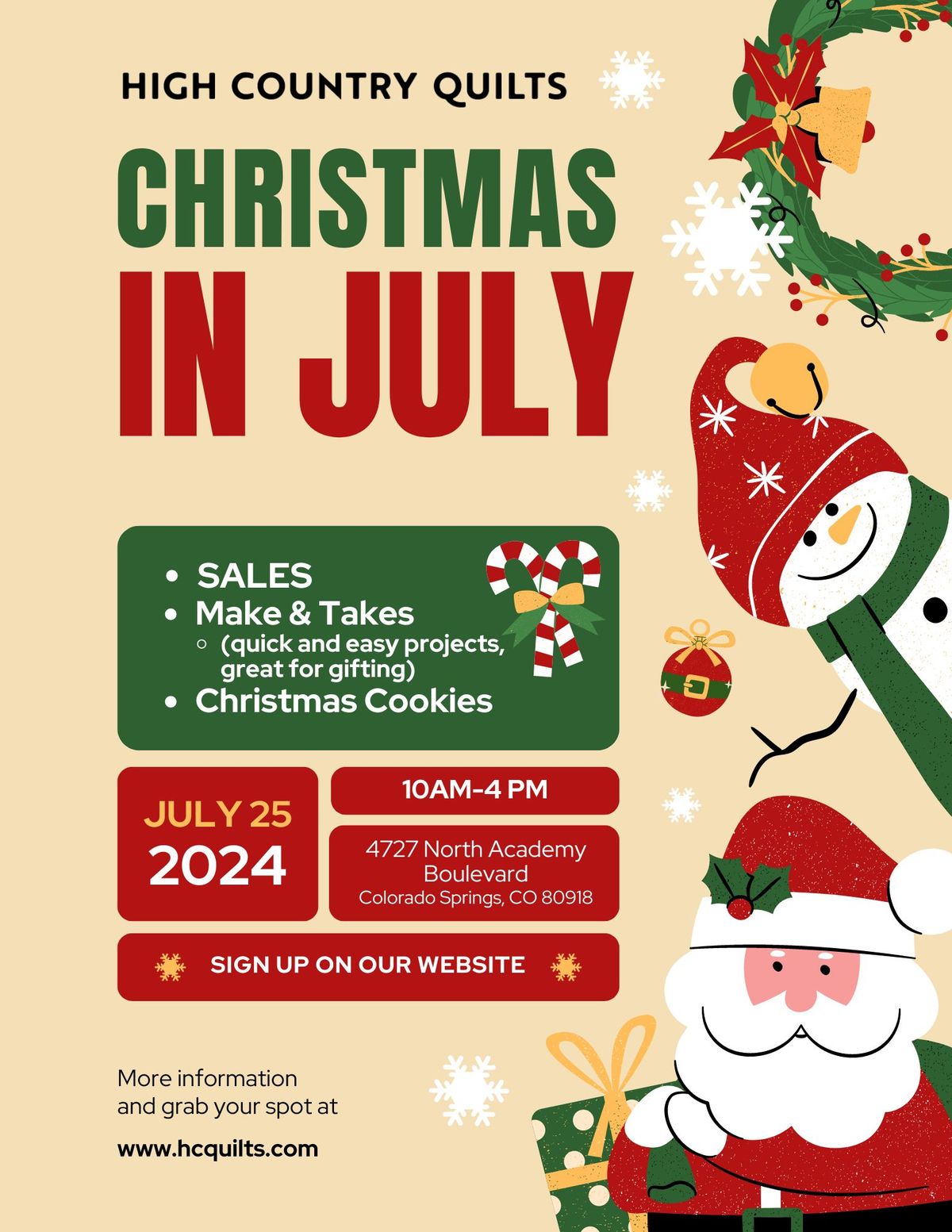 Christmas in July with High Country Quilts