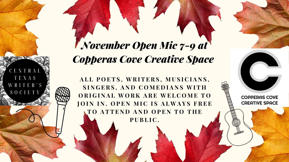 Open Mic at Copperas Cove Creative Space 7-9PM