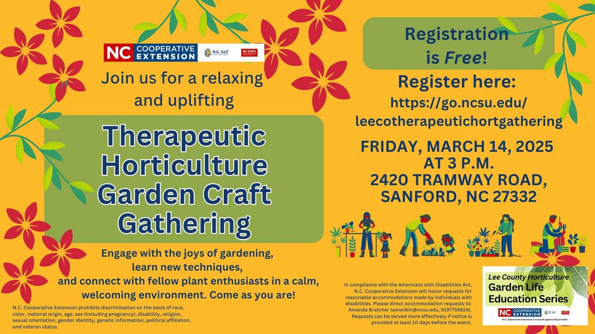 Therapeutic Horticulture Garden Craft Gathering