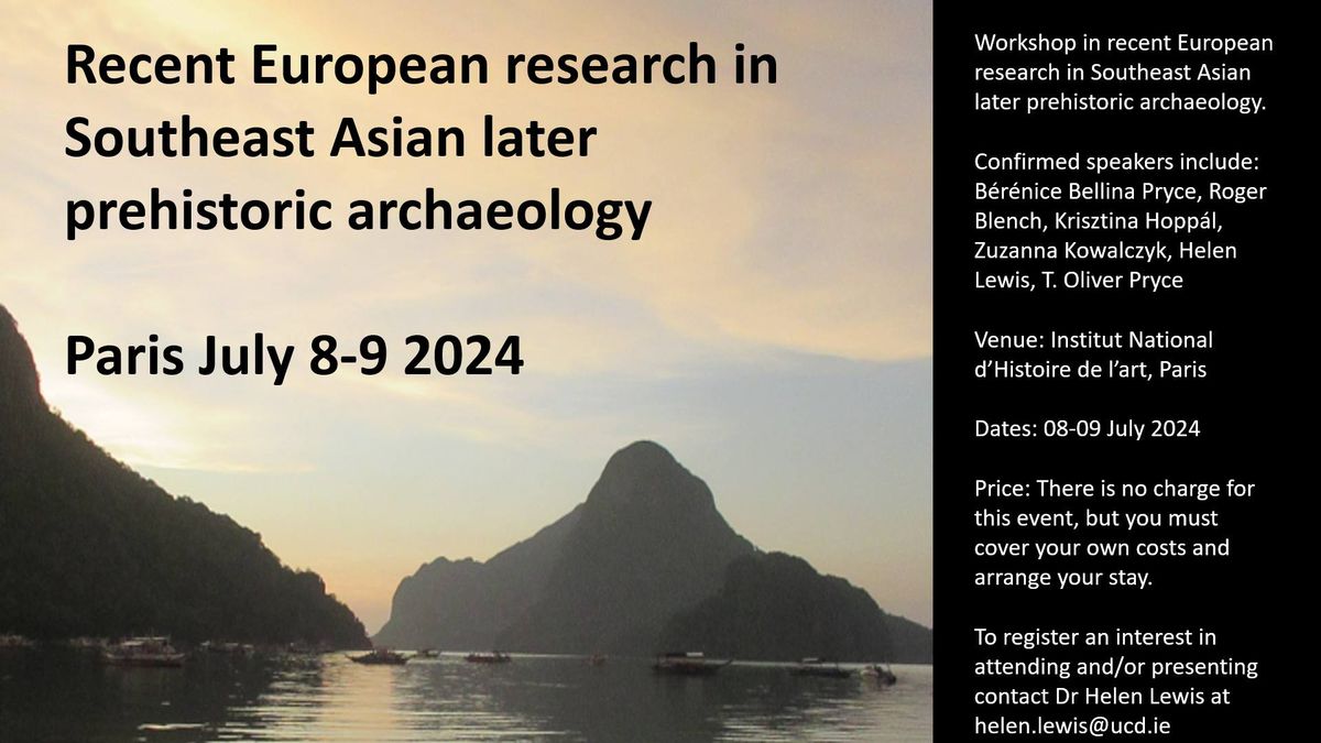 European Roundtable on Southeast Asian Archaeology: Current Research and Perspectives  