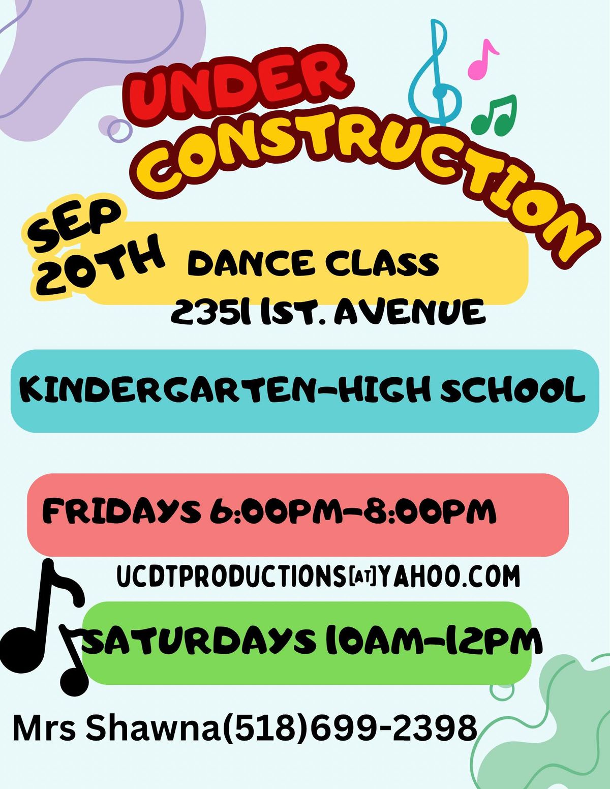 Under Constructions dance auditions 