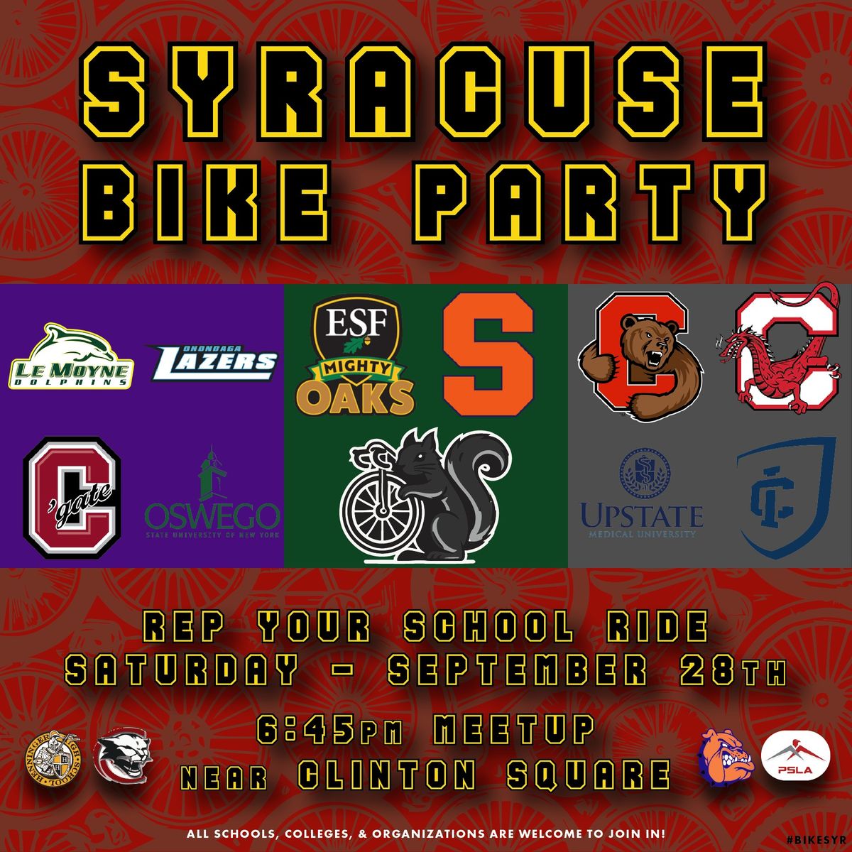 Syracuse Bike Party | Rep Your School Ride