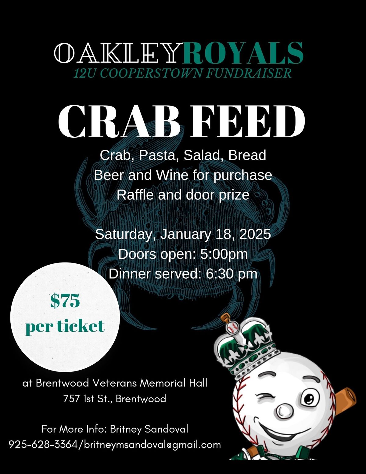 Oakley Royals 12u Cooperstown Crab Feed 2025 \ud83e\udd80 