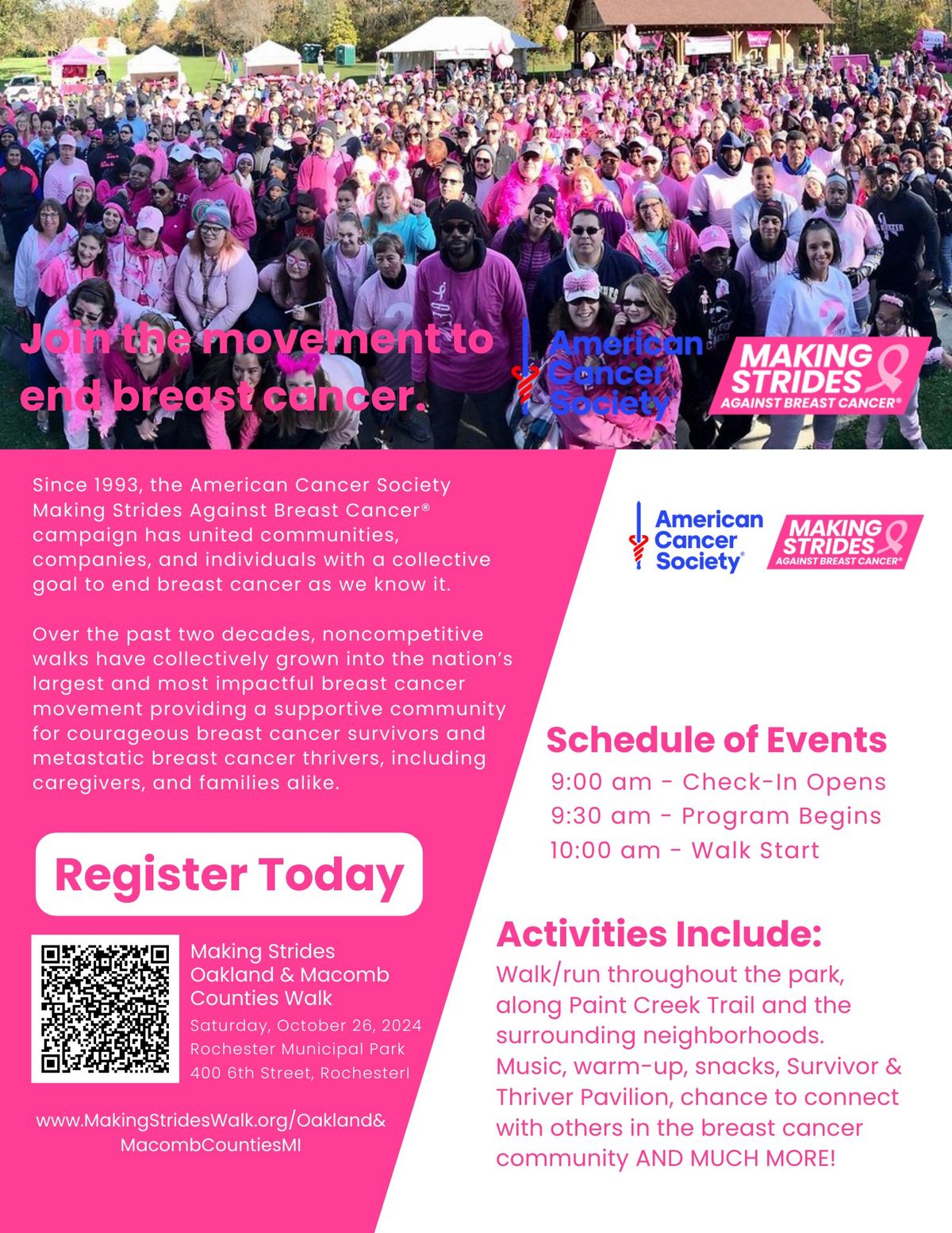 Making Strides Against Breast Cancer Oakland & Macomb Counties Walk