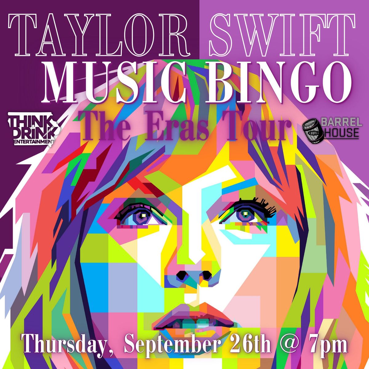 Taylor Swift Music Bingo: The Eras Tour @ Barrel House (Utica Ridge) \/ Thurs Sept 26th @ 7pm