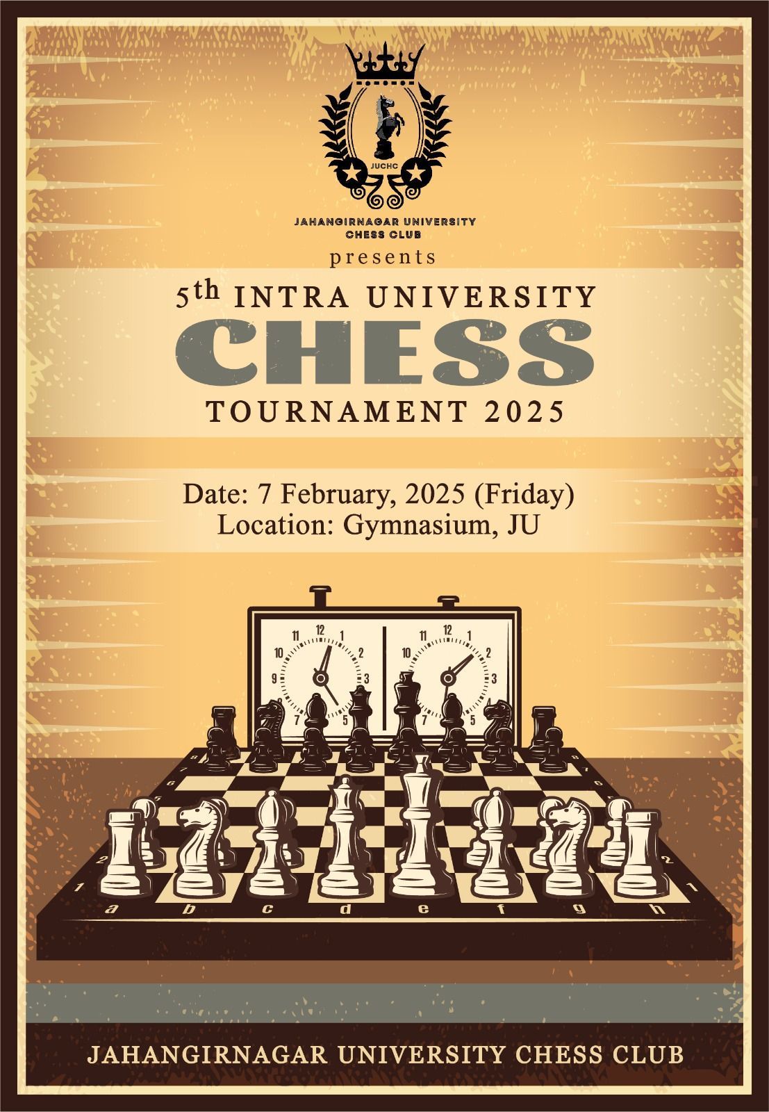 JUCHC presents 5th INTRA UNIVERSITY CHESS TOURNAMENT 