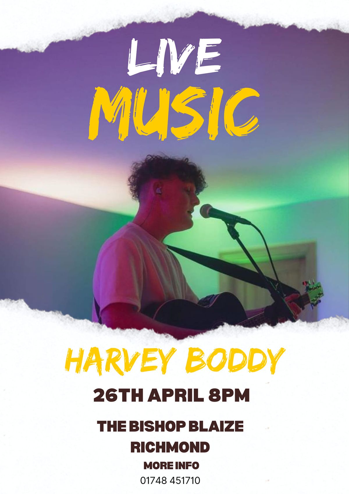 Live music with Harvey Boddy 