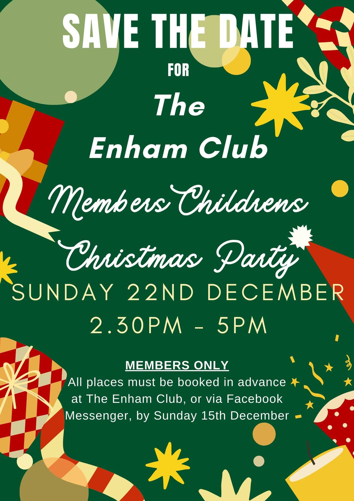 SAVE THE DATE!  Children's Christmas Party (Members Only)