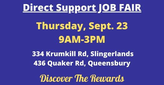 Wwaarc Direct Support Job Fair Warren Washington Albany Counties Arc Wwaarc Queensbury 23 September 21