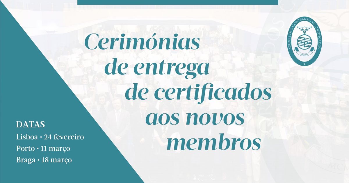 Cerim\u00f3nia de entrega de certificados aos novos membros | Lisboa