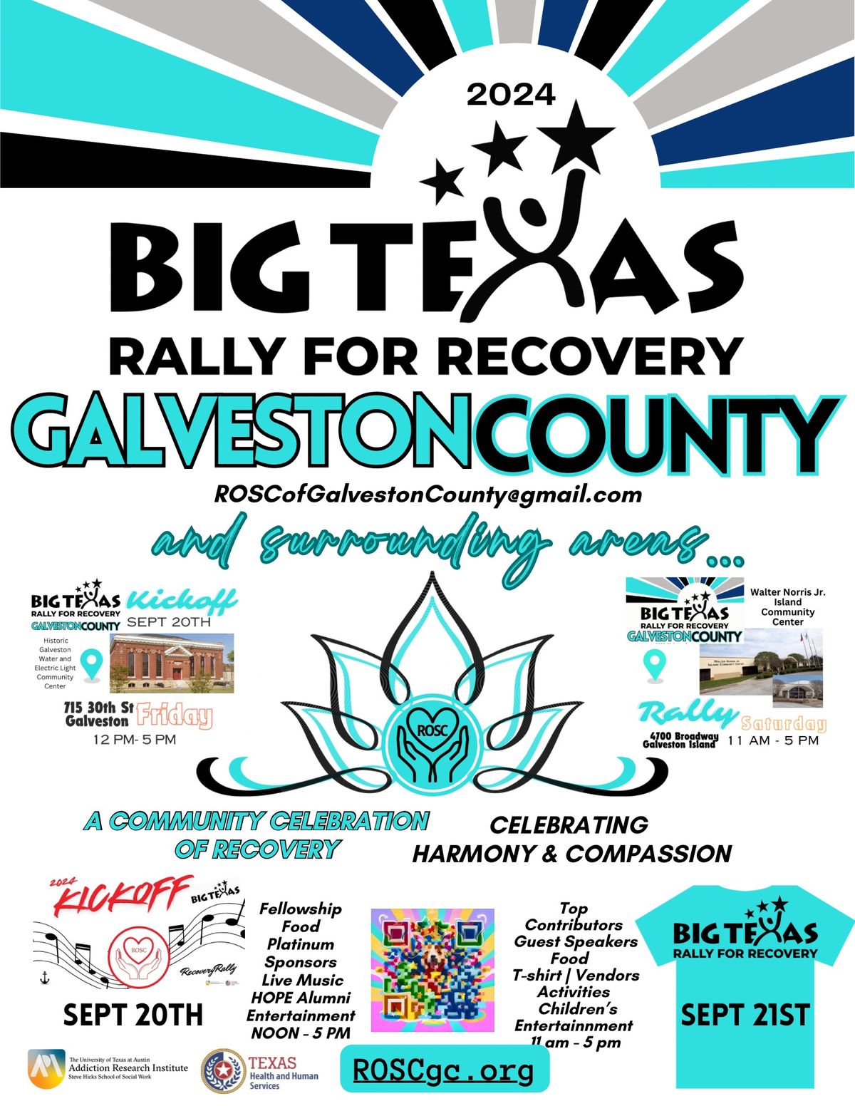 The Big Texas Recovery Rally Galveston County Saturday, September 21st & Kick-Off FRIDAY noon