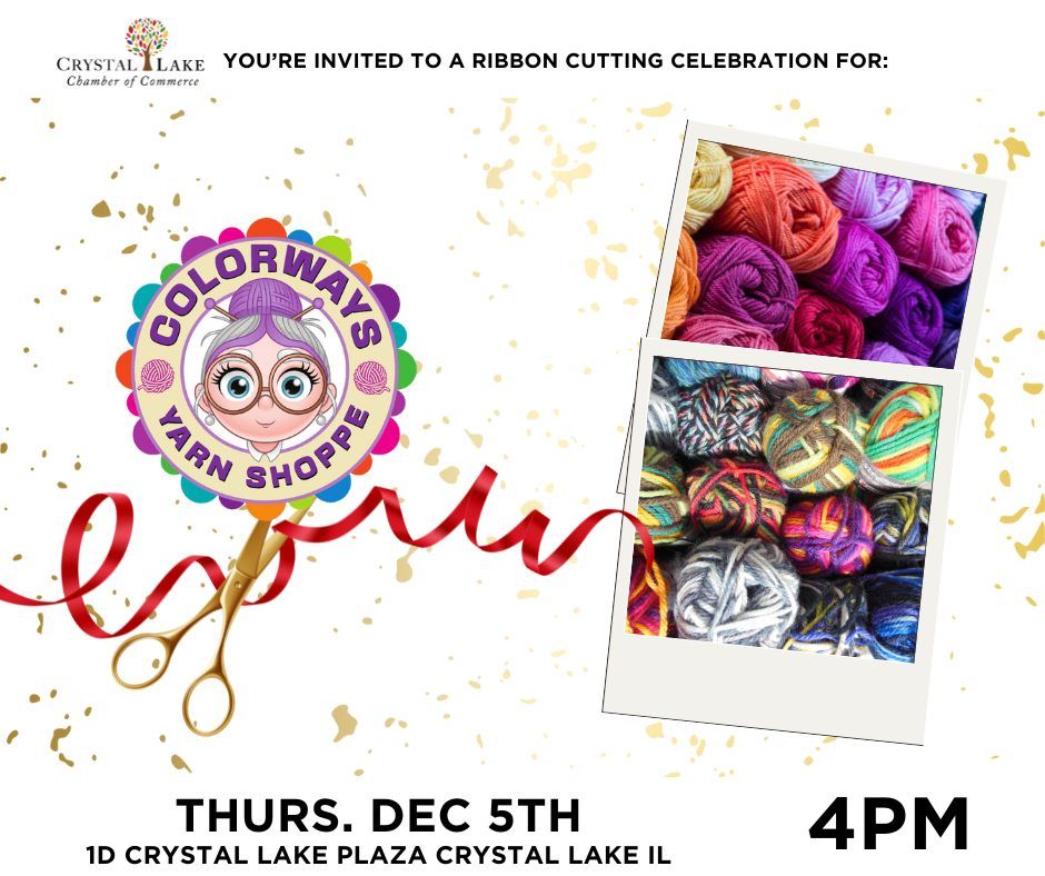 Colorways Yarn Shoppe Ribbon Cutting