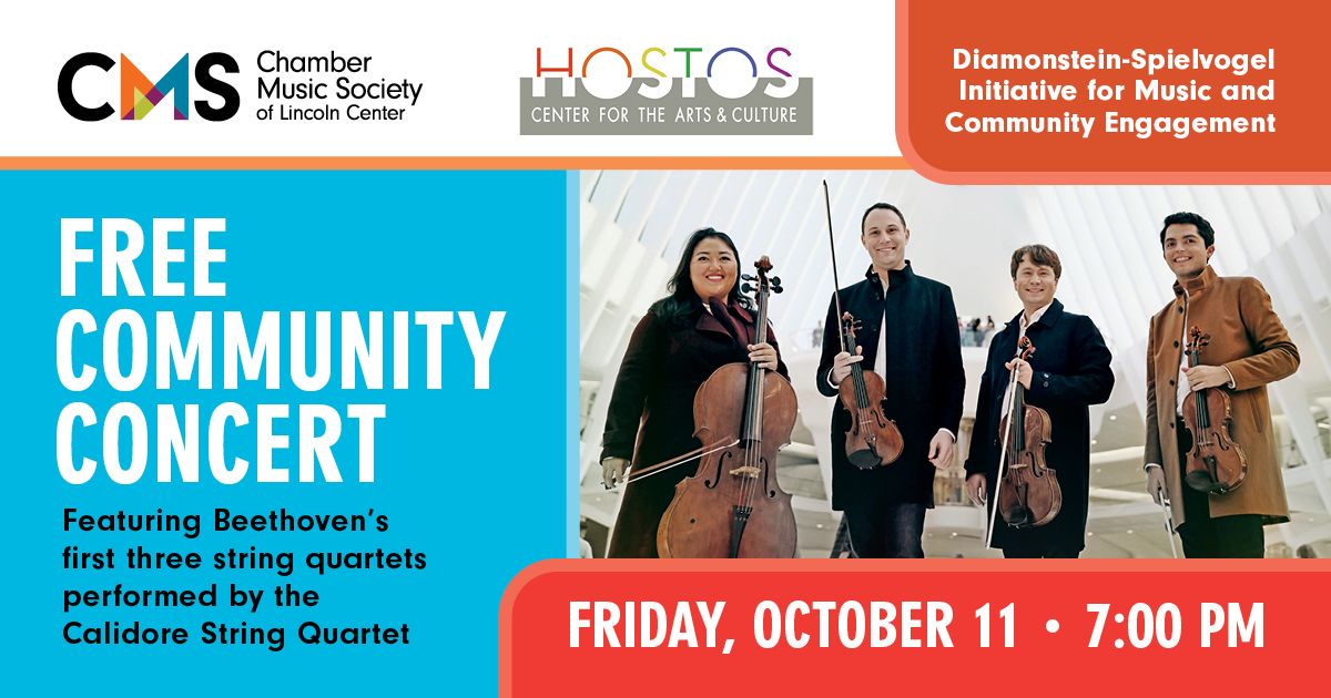 FREE CONCERT: Chamber Music Society of Lincoln Center (CMS): Beethoven's First Three String Quartets