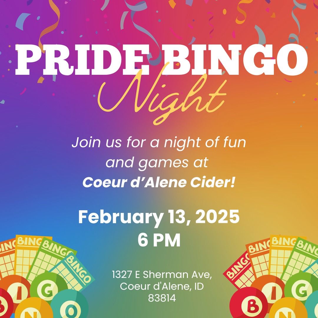 PRIDE Bingo Night at Coeur d\u2019Alene Cider Company