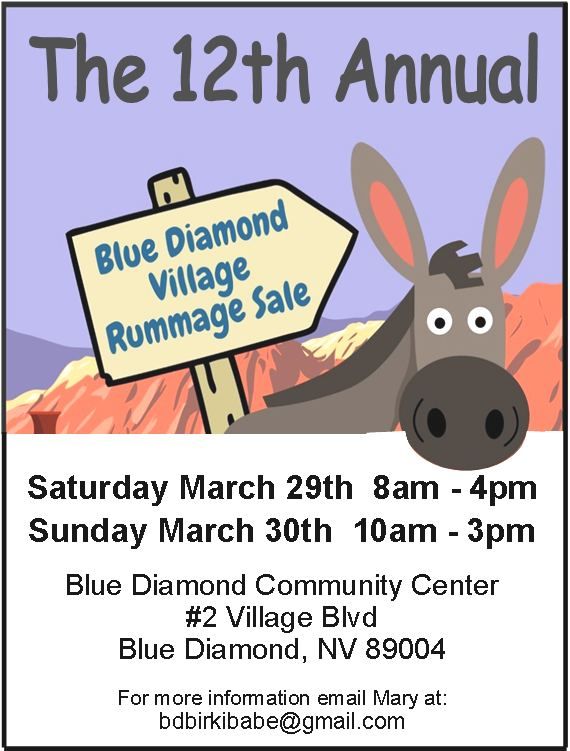 12th Annual Blue Diamond Rummage Sale