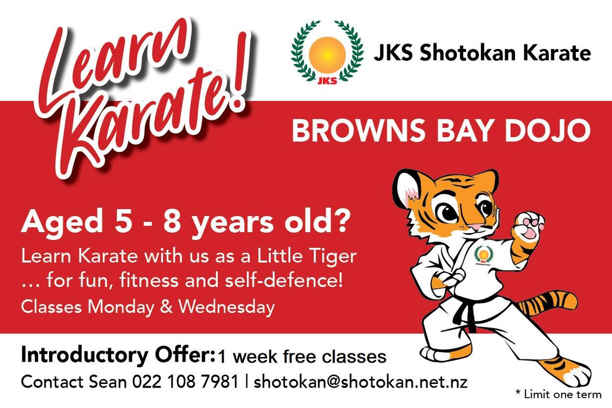 JKS Northshore Little Tigers Karate Classes 5-8 Year old